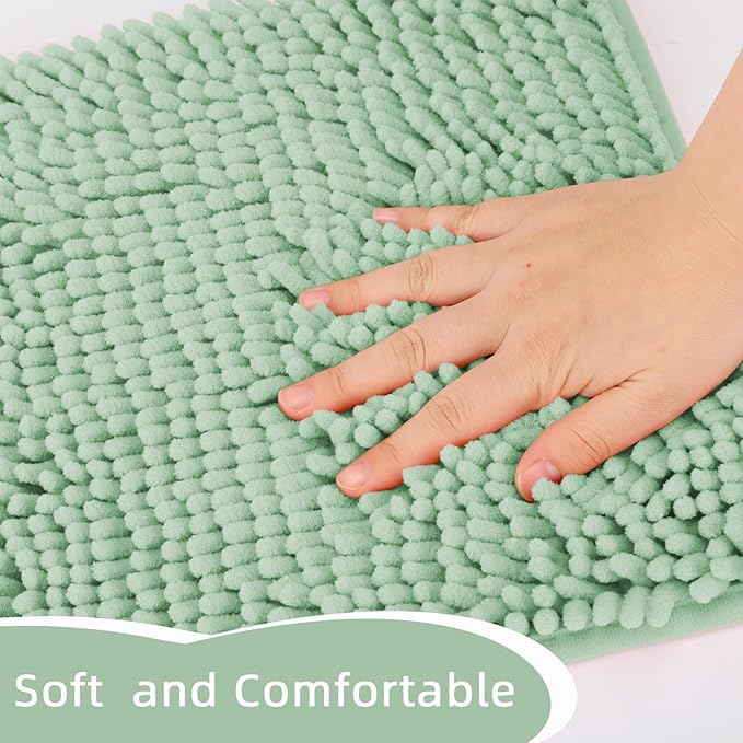 Locker Rug school girl rugs Carpet Chenille 100% Microfiber Locker Carpet with Non Skid Backing Locker Decorations (Green, 11.5X17.5)