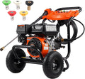 VEVOR Gas Pressure Washer, 3500 PSI 2.6 GPM, Gas Powered Pressure Washer with Aluminum Pump, Spray Gun and Extension Wand, 5 Nozzle Set, for Cars, Fences, Homes, Driveways, Patios Furniture Horizontal