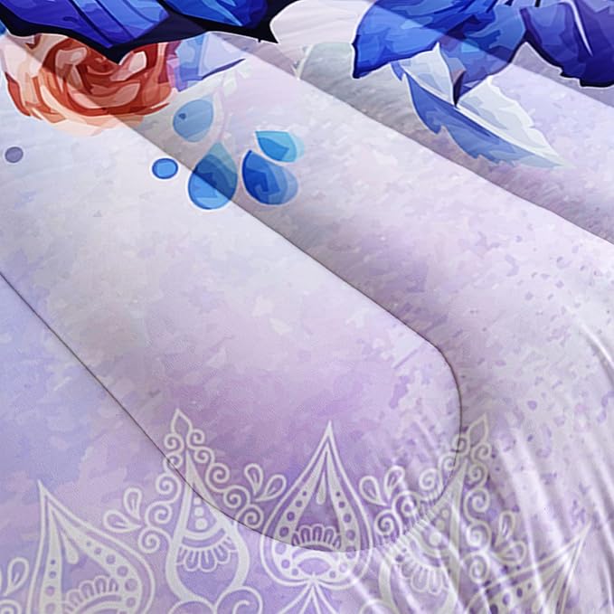 Datura home Kids Comforter Set Butterfly Printed Pattern Bedding Set with 1 Comforter and 2 Pillowcases for Girls Boys Bedroom All Season(Butterfly3 Full)