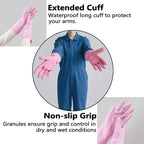 KINGFINGER 3 Pairs PVC Kitchen Gloves, Colorful Reusable Dish Gloves for Cleaning Bathroom, Cute Dishwashing Glove