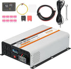 3000 Watt Pure Sine Wave Inverter, DC 12V to AC 120V with LCD Display, Remote Control, USB Port, 4 AC Outlets, and Terminal Block for RV Boat Camping Solar System and Home Use