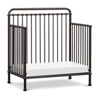 NAMESAKE Winston 4-in-1 Convertible Mini Metal Crib in Vintage Iron, Greenguard Gold Certified