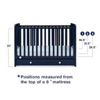Delta Children babyGap Graham 4-in-1 Convertible Crib with Storage Drawer + Brannan Bear Bookcase with Bins + Brannan Bear Wall Shelf with 4 Hooks, Navy/Light Blue (Bundle)