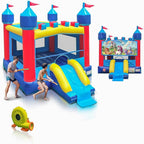 JOYMOR Commercial Inflatable Bounce House with Slide for Adults and Kids, Support 500lbs Capacity, 100% PVC Vinyl Bounce House for Big Kids Outdoor- Includes Blower, Repairing Kit and Storage Bag