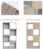 PACHIRA E-Commerce Cubby Storage Organizer, 8 Cube Unit Shelf, Closet Cabinet, DVD Rack Bookshelf File Organizer Rack in Study, each cube 28.5 cm, OAK GREY