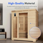 FLEXISPOT Far Infrared Sauna Room for Three Person, Canadian Hemlock Wood