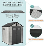 Domi 6x4FT Resin Outdoor Storage Shed with Lockable Door, Waterproof Outside Sheds with Windows & Vents, Heavy-Duty Plastic Tool Storage Shed for Patio Furniture, Lawn Mower, Bike