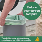 Compostic Home Compostable Trash Bags, 3 Gallon Small Kitchen Rubbish Bags (17” x 17.7”), Extra Strong & Quickly Breaks Down, 100 Count