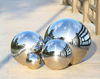 Nerien Gazing Ball, 2 Inch Stainless Steel Garden Mirror Globe, Polished Ornament Sphere, Hollow Floating Reflective Hemisphere, for Home Outdoor Pond Housewarming Swimming Decoration, Silver, 5pcs