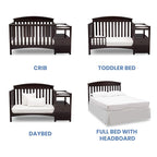Delta Children Abby Convertible Crib 'N' Changer + Changing Pad and Cover [Bundle], Dark Chocolate