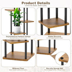 6 Tier Wood Tall Plant Stand Metal Rack Indoor, Multiple Flower Pot Holder Shelves Corner Rack, Planter Shelf Display Rack Storage Organizer for Patio Living Room Balcony Garden(Black)