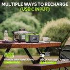 Portable Power Station with Foldable Solar Panel, 120W 110V USB-C Solar Power Bank Battery Generator with Panel, Portable Power Bank with AC Outlet for Laptop Smart Device Home RV Outdoor Camping