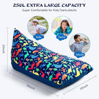 2 Pcs Stuffed Animal Storage Bean Bag Chair Stuffed Animal Bean Bag Storage Large Beanbag Covers Stuff Animal Organizer Bean Bag Couch for Kids Adults Plush Toys Pillows, Cover Only (Dinosaur)