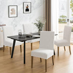 MOSAYT 100% Waterproof Dining Room Chair Covers Set of 4, Super Fit Stretch Jacquard Parson Chairs Slipcovers Removable Washable Chair Seat Protectors for Home, Kitchen, Banquet (White)
