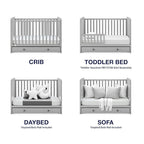 babyGap by Delta Children Graham 4-in-1 Convertible Crib with Storage Drawer TrueSleep Crib and Toddler Mattress (Bundle), Grey/Dark Grey