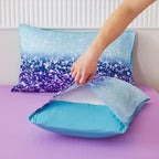PERFEMET Queen Comforter Set with Sheets, 6 Pcs Blue Purple Girls Bedding Set, Tie Dye Rainbow Comforter for Queen Size Bed, Colorful Ombre Bedroom Decor Bed in A Bag for Teens Girls