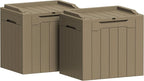 Greesum 31 Gallon Deck Box for Outside, All Weather Outdoor Storage Boxes for Patio Furniture Set, Package Delivery Box, Garden Tools, Light Coffee(Set of 2)
