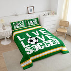 Feelyou Football Bedding Set Queen Size Rugby Sports Comforter Set for Kids Boys Girls Decor Soccer Ball Game Comforter Gift for Football Lover Duvet Set Bedroom Quilt Set