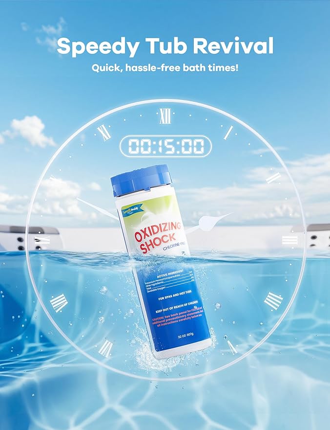 32 Oz Shock Oxidizer for Hot Tubs, Spa Chlorine-Free Shock Oxidizer, Suitable for All Spa & Hot Tubs Types