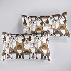 Kawaii Dog Comforter Twin Size,Dogs Comforter Set for Kids Teens Girls Boys,3Pcs Bedding Set Printed Comforter with 2 Pillowcases,Down Alternative,Soft and Lightweight，Twin Size