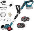 Electric Weed Wacker with Wheel Brushless Cordless Weed Eater Battery Powered| 60 Minute Battery Life | Silent Design, One Click Start | Suitable for Small and Medium-Sized Lawns