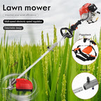 2025 New Gas Weed Wacker - 52cc 2-Stroke 5 in 1 Multi-Functional Lawn Mower Hedge Trimmer Pruners Gas Powered Brush Cutter, Handheld Weed Eater for Garden and Yard Lawn (Red)