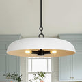 LamQee 20 Inch Oversized Large Pendant Lights, 3-Lights Textured White Modern Dome Chandelier, Rustic Metal Pendant Lighting Fixture Ceiling Hanging for Kitchen Island, Dining Room Over Table, Bar