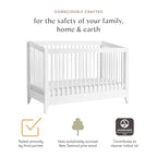 Babyletto Sprout 4-in-1 Convertible Crib with Toddler Bed Conversion Kit in White, Greenguard Gold Certified