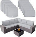 ClawsCover 11Pack Outdoor Seat and Back Cushions Replacement Covers Fit for 5-Seater 6 Pieces Wicker Rattan Patio Conversaton Set Sectional Couch Chairs Furniture,Gray-Include Cover Only