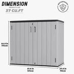 Large Outdoor Storage Box,Resin Sheds&Outdoor Storage Waterproof/Lockable,Outdoor Storage Cabinets for Balcony,Garage,Backyard (37Cu.ft-Pale Grey)