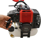 52CC 2 Stroke Weed Eater Gas Powered, Straight Shaft String Gas Trimmer with 10'' Brush Cutter, High-Speed Trimmer for Lawn and Garden Maintenance, Rubber Handle and Shoulder Strap Included