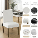 MOSAYT 100% Waterproof Dining Room Chair Covers Set of 4, Super Fit Stretch Jacquard Parson Chairs Slipcovers Removable Washable Chair Seat Protectors for Home, Kitchen, Banquet (White - XL)