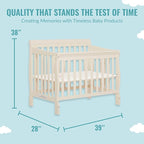 Aden 4-in-1 Convertible Mini Crib In French White, Greenguard Gold Certified, Non-Toxic Finish, New Zealand Pinewood, With 3 Mattress Height Settings