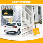 Snow Shovel for Driveway Stairs Decks Garage Snow Removal with Telescopic 52-59 inch Long Handle Lightweight Household Snow Shovel for Soft and Light Snow Removal (16 inch Wide)