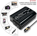 375W/750W(Peak) car Power Inverter 12V to 110V dc to ac with Cigarette Lighter inverters for Vehicles car Camping Truck Trailer with 2 USB outlets-375W
