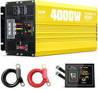 XWJNE 4000W Pure Sine Wave Power Inverter 12V DC to 120V AC Converter with LED Display and Remote Controller for Home, RV, Truck, Off-Grid Solar Power