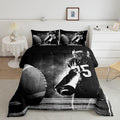 Erosebridal Football Down Comforter for Kids Boys Girls Teens Sports Theme Comforter Set Soccer Pattern Duvet Insert Football Match Bedding Set Youth Bedroom Decor Quilted with 2 Pillowcase,King
