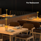 Rechargeable Cordless Table Lamp, 10.25in Small Outdoor Portable Battery Operated Desk Lamps 2 Levels Dimmable Powered Night Light for Dining Restaurant Bar Garden Patio Bedroom Gold 2pack