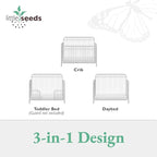 Little Seeds Ivy 3-in-1 Convertible Metal Crib, Off White