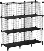 HOMIDEC Cube Storage, Storage Shelves 9 Cube Bookshelf Bookcase Closet Organizer and Storage Wire Storage Cube Multi-Use DIY Storage Cube Shelf for Books, Toys, Clothes, Tools