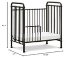 NAMESAKE Abigail 3-in-1 Convertible Mini Metal Crib in Vintage Iron, Greenguard Gold Certified
