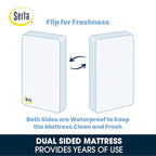 Delta Children Fancy 4-in-1 Crib, Grey + Serta Perfect Slumber Dual Sided Recycled Fiber Core Crib and Toddler Mattress (Bundle)