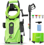 Pressure Cleaner 5000 PSI 2.8 GPM High Power Cleaners with 33ft Pressure Hose, 4 Nozzle and Foam Cannon, for Home, Cars, Fences, Patio (Green)
