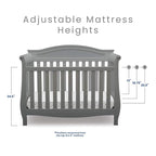 Delta Children Lancaster 4-in-1 Convertible Baby Crib, Grey + Serta Perfect Slumber Dual Sided Recycled Fiber Core Crib and Toddler Mattress (Bundle)