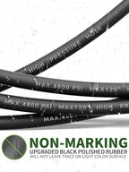 3/8" 4800PSI Pressure Washer Hose 150FT with Swivel Quick Connect for Cold/Hot Water Max 248°F, Kink Resistant Steel Wire Braided, Wear Resistant Power Washer Hose with M22 14mm Adapter