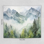 HZOHNAGO Mountain Tapestry Misty Green Forest Mountain Pattern Printed Wall Tapestry Wall Hanging for Bedroom Living Room Dorm 60" W x 50" H