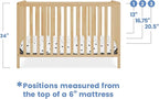 Delta Children Heartland 4-in-1 Convertible Crib, Natural