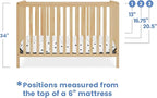 Delta Children Heartland 4-in-1 Convertible Crib, Natural + Twinkle Galaxy Crib and Toddler Mattress (Bundle)