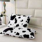 SDY 3 Pieces Milk Cow Print Stuff Bedding Comforter Set Full with 2 Pillowcases for Kids Teens Girls Women, Microfiber, Easy Wash, Light Breathable Cozy White Base Cute Milk Cow Pattern, Full Size…