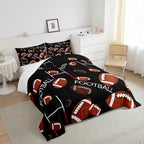 Feelyou Rugby Sports Comforter Set Twin Size Football Comforter for Kids Teens Adults Soccer Ball Game Bedding Set Gift for Football Lover Duvet Set Room Decor 2Pcs with 1 Pillow Case